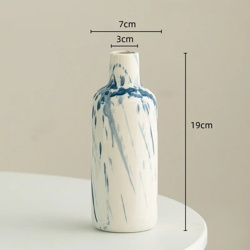 Abstract Ink Splash Ceramic Vase