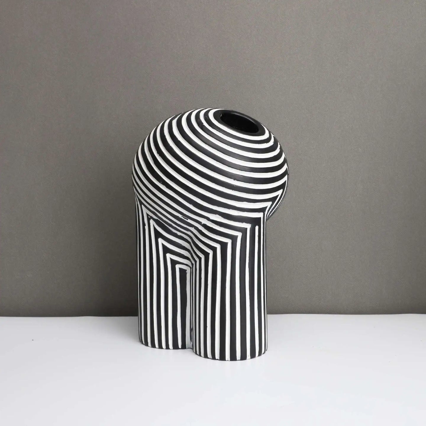 Abstract Striped Resin Vase