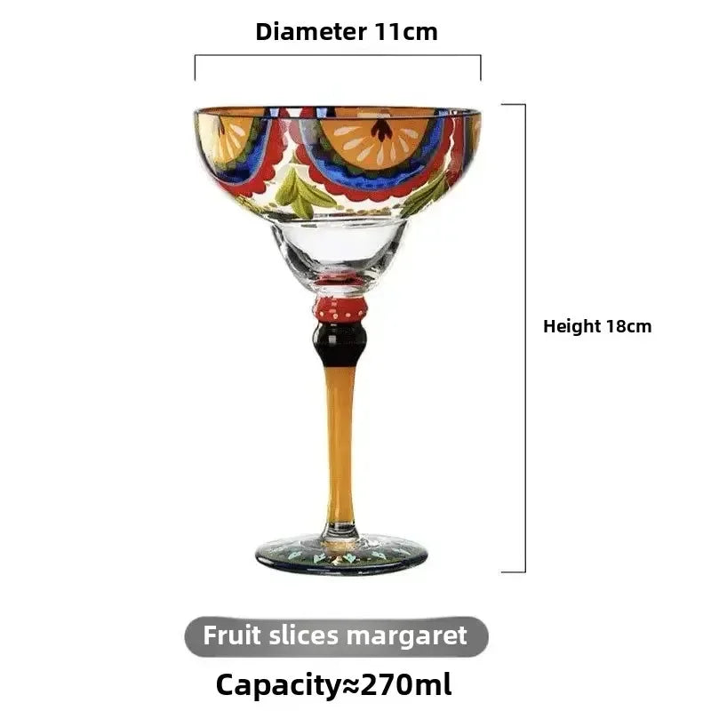 Handmade Colorful Cocktail Glass