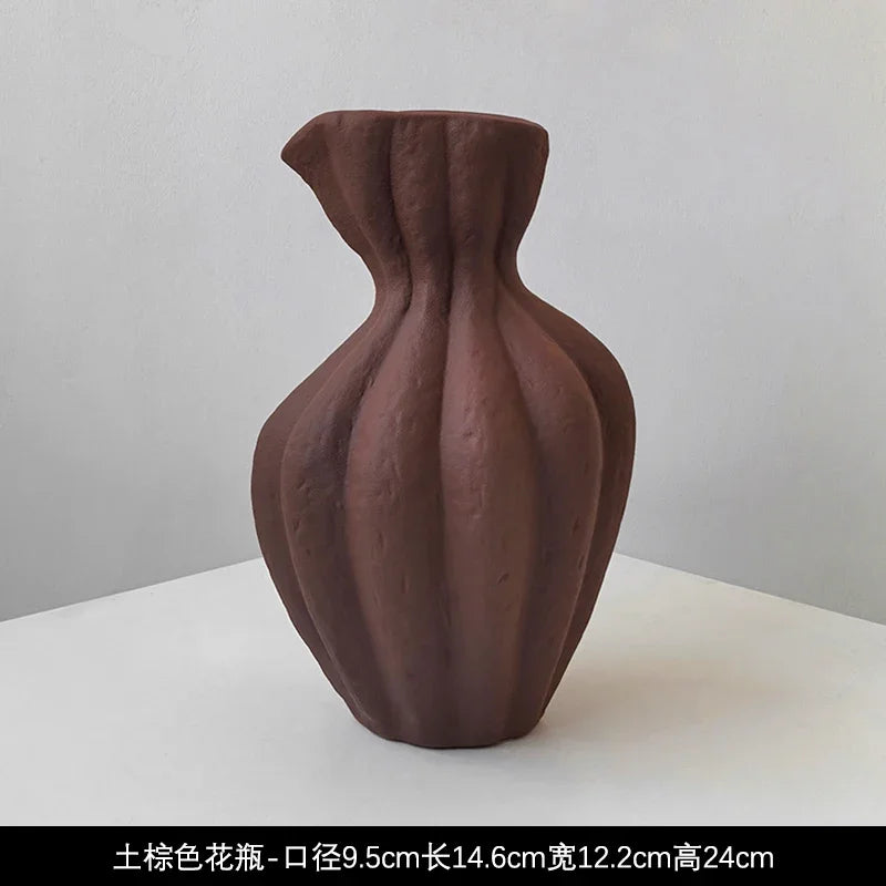 Wabi-Sabi Irregular Ceramic Vase