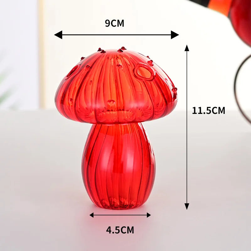 Mushroom Glass Bud Vase