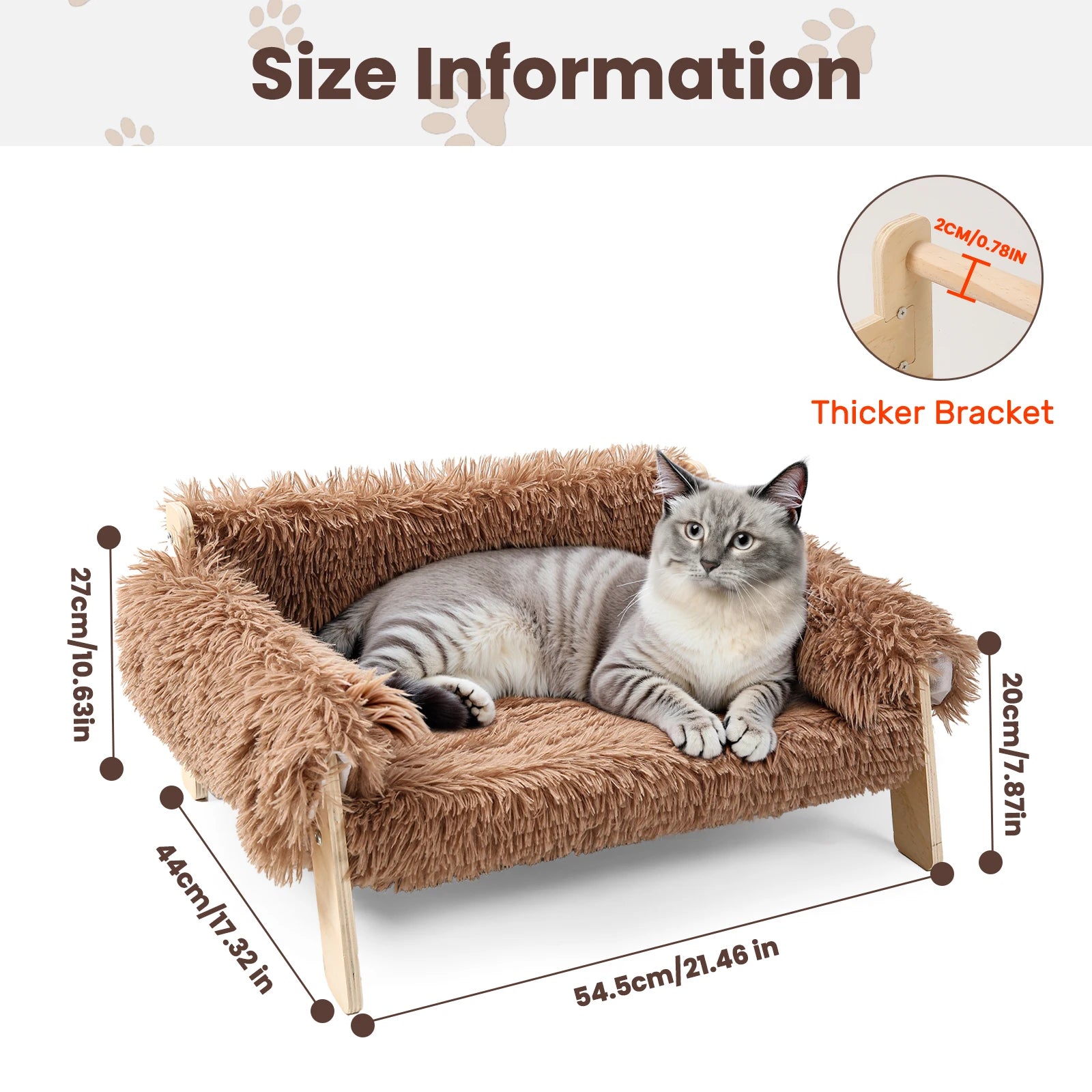 Raised Wooden Leg Cat Sofa Bed