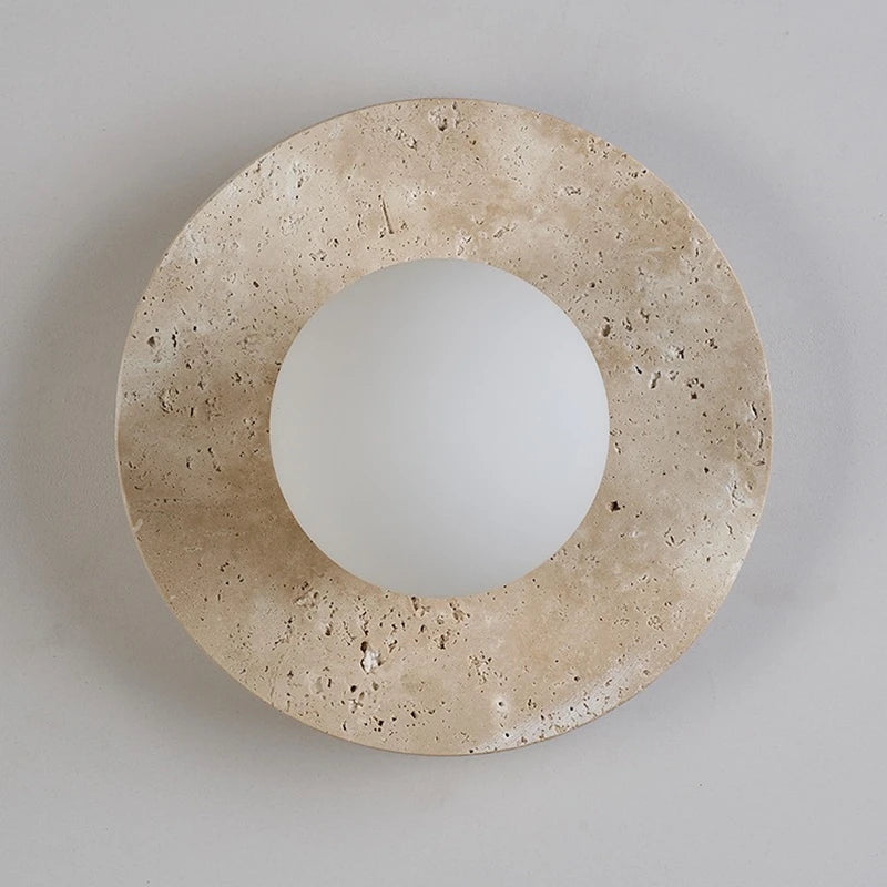Travertine Glass Dome Wall Sconce