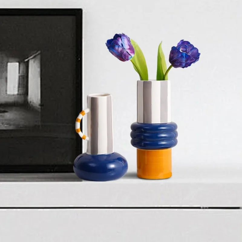 Vintage Patchwork Ceramic Vase