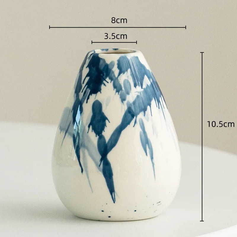 Abstract Ink Splash Ceramic Vase