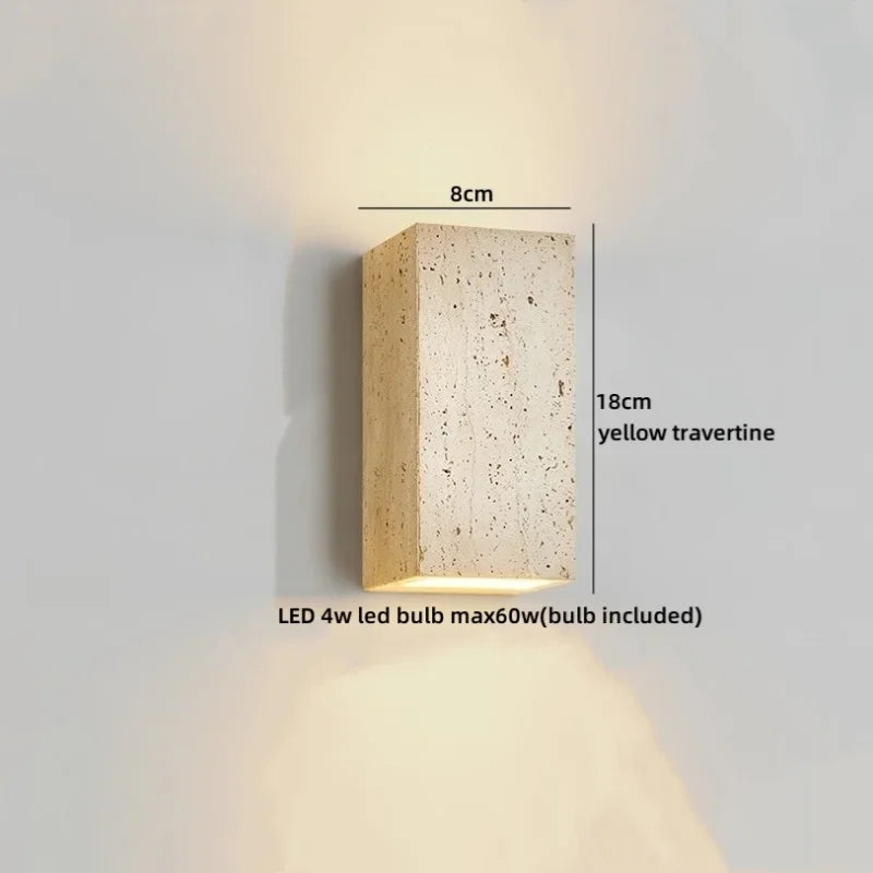 Wabi-Sabi Travertine LED Wall Sconce