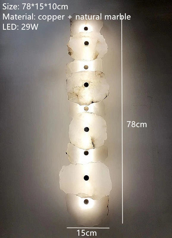 Sculptural Marble Copper Wall Sconce