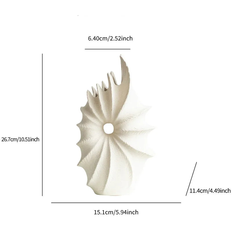 Monochrome Sea Anemone Ceramic Vase