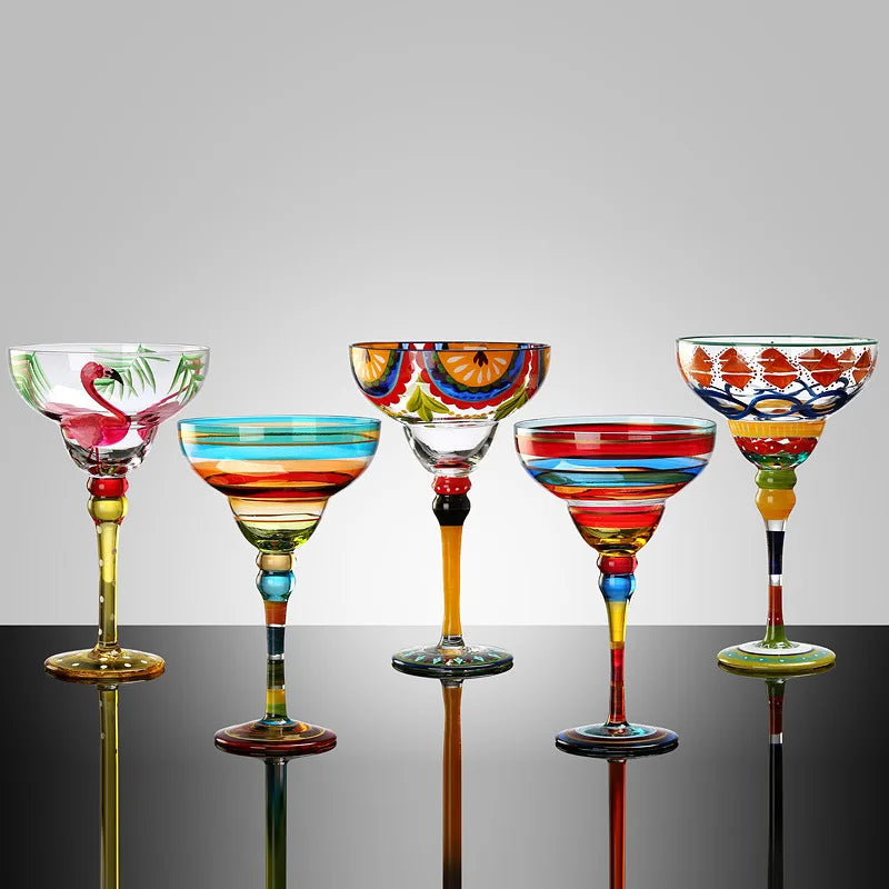 Hand-Painted Margarita Glass