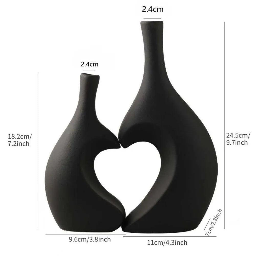 Heart-Shaped Ceramic Bud Vase